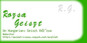 rozsa geiszt business card